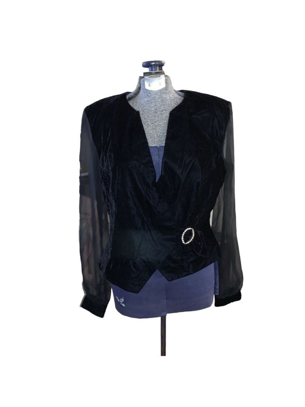 Women's J. R. Nites Black Velvet Blazer Size M